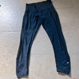 Lululemon Navy Mesh Crop Leggings